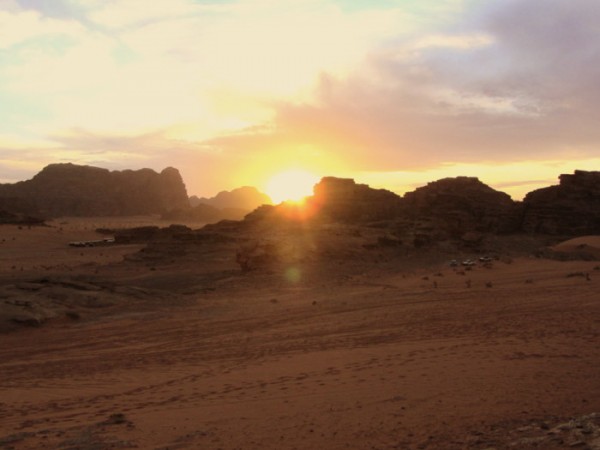Sonnenuntergang im Wadi Rum