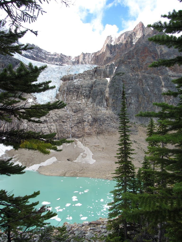 angel glacier meltwater lake Mt Edith Cavell