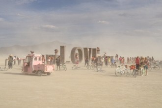 Burning Man 2014 Love sign art installation