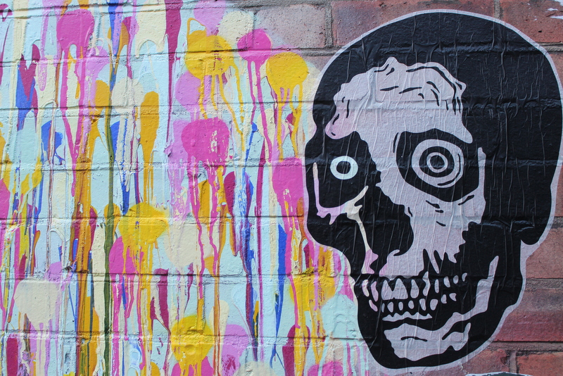 Streetart Pasteup London East End Skull