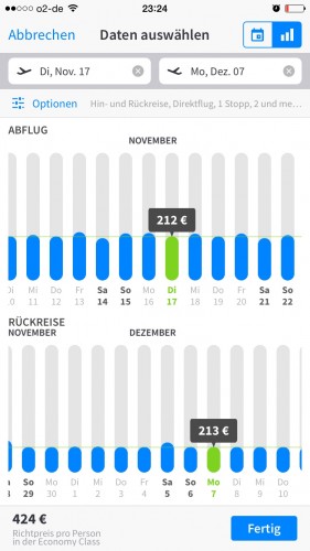 günstigste Flugtage finden 