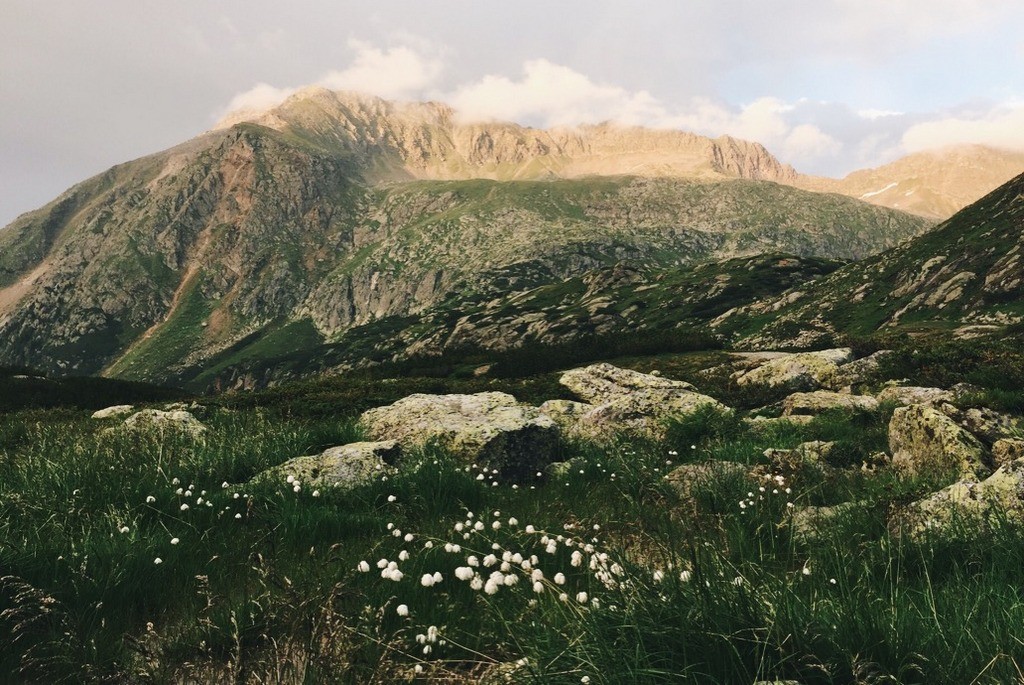 Abendstimmung in den Bergen Stubai Tirol