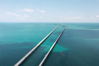 Seven Mile bridge Florida Keys aus der Luft