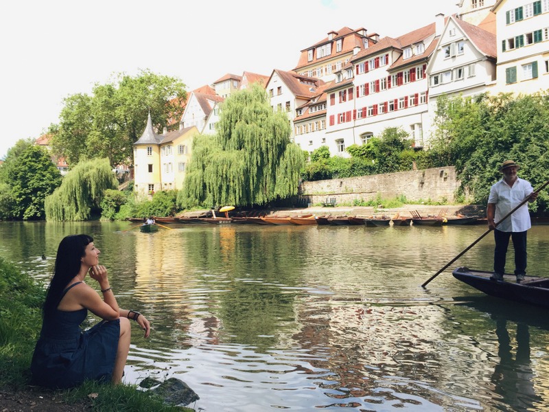 Tübingen uitzicht Neckarinsel oude stad punt