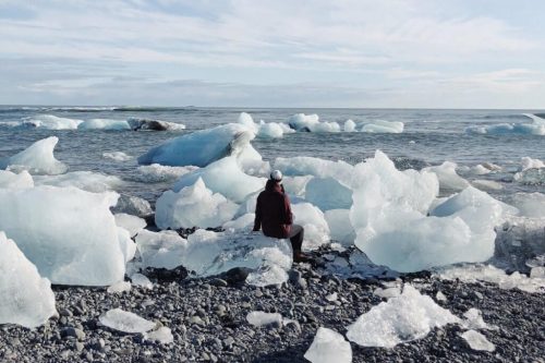 Island Diamond Beach Eisberge am Strand