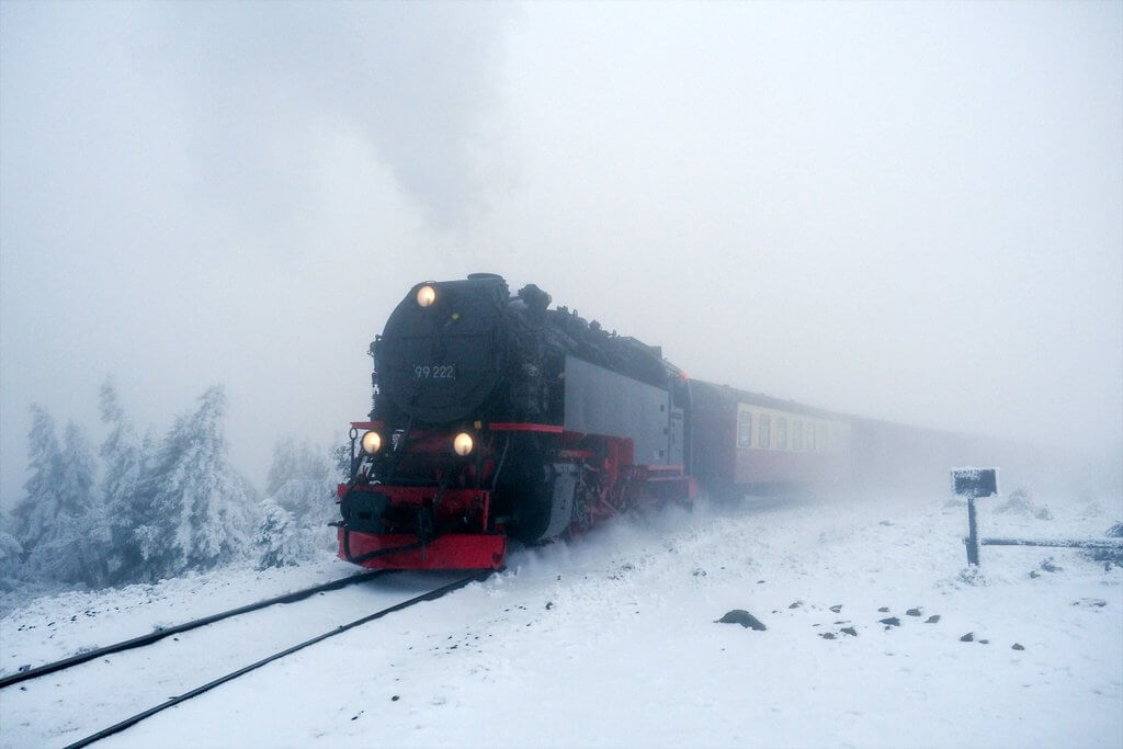 Brockenbahn in de winter