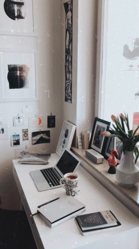 Schreibtisch Blogger