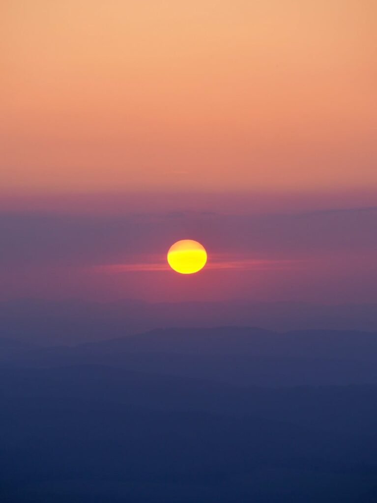 Zonsondergang Zwabische Alb Winter